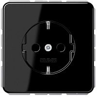 Розетка с заземлением без рамки Jung CD500 1-м. черный картинка